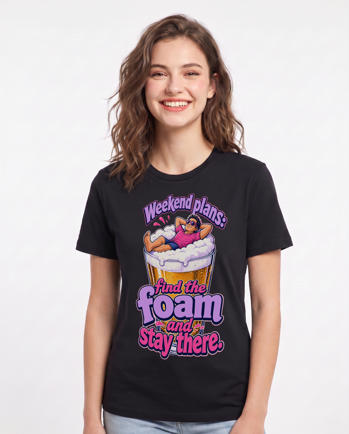 Beer Black T-Shirt for Women – Everyday Expression Graphic Tee product image 3