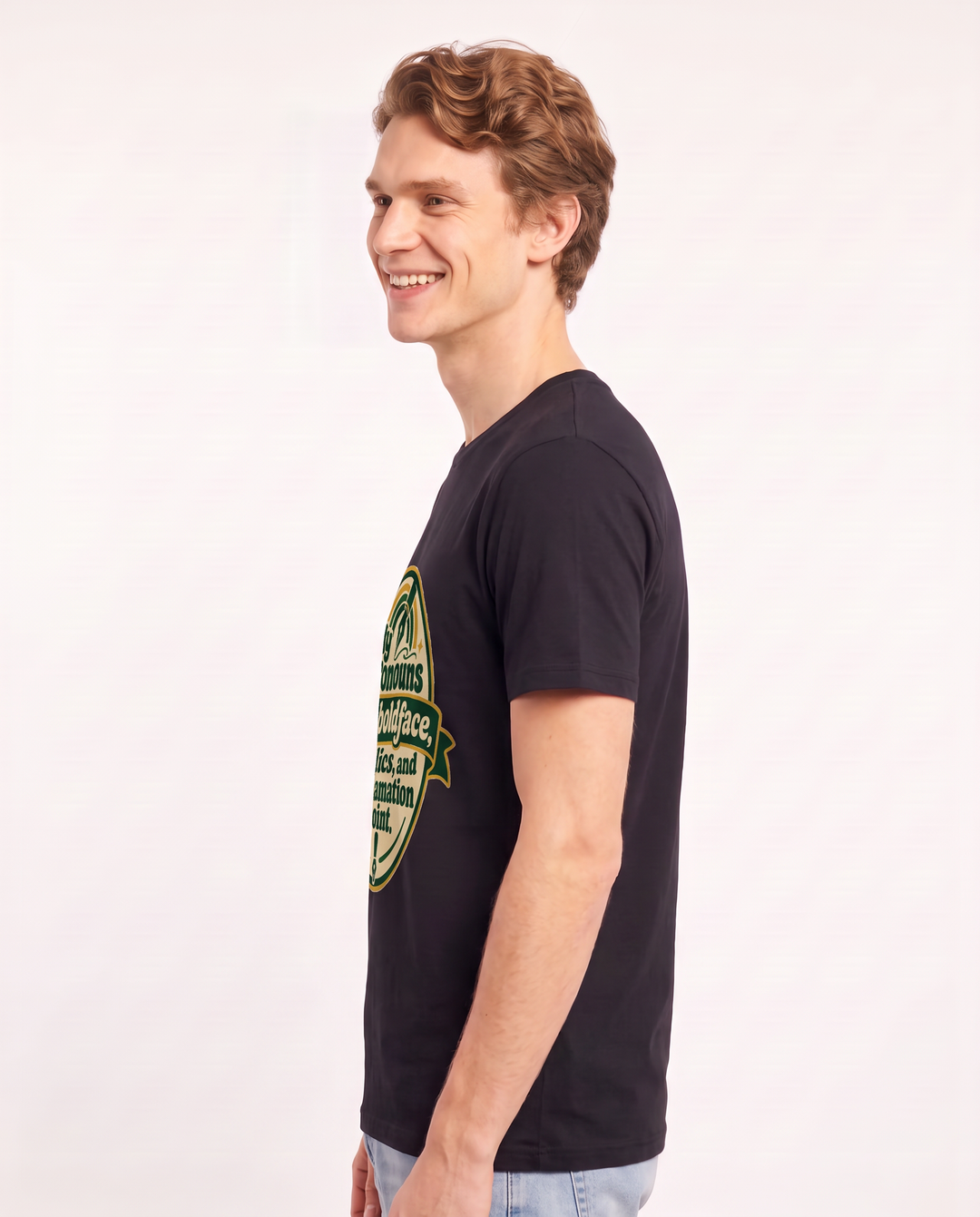 Graphic Men's Black T-Shirt - My pronouns are boldface, italics, and product image 2