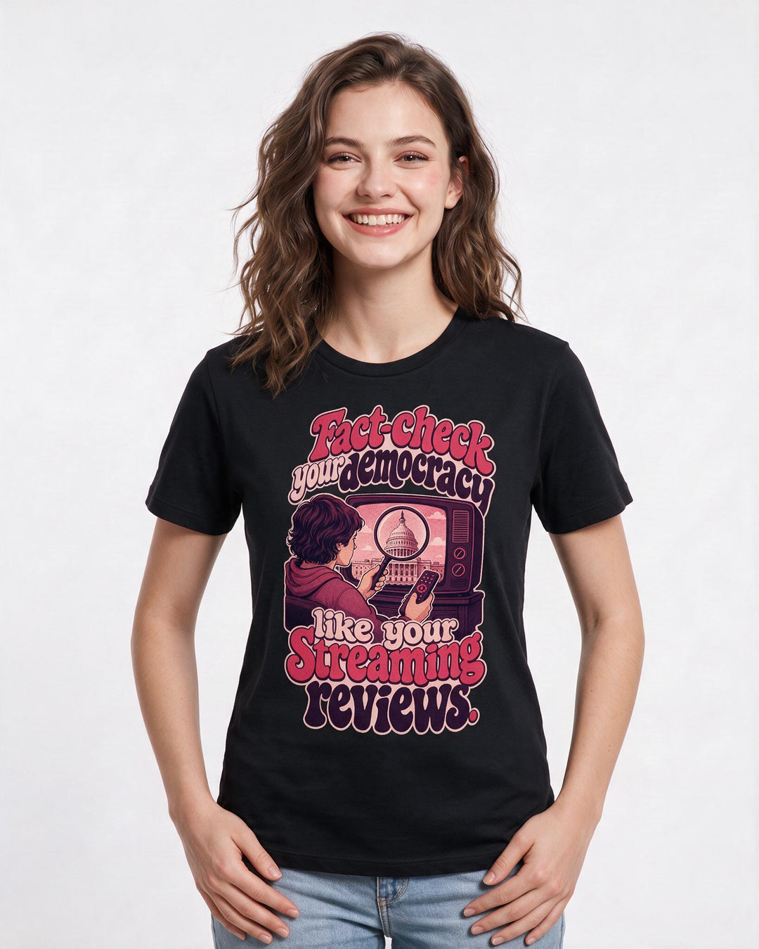 Political Statement Black T-Shirt for Women – Everyday Expression Graphic Tee product image 1