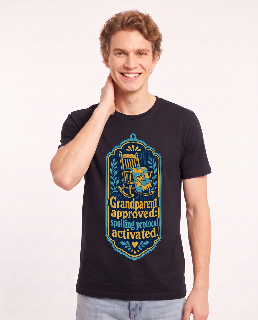 Graphic Men's Black T-Shirt - Grandparent approved: spoiling protocol product image 3