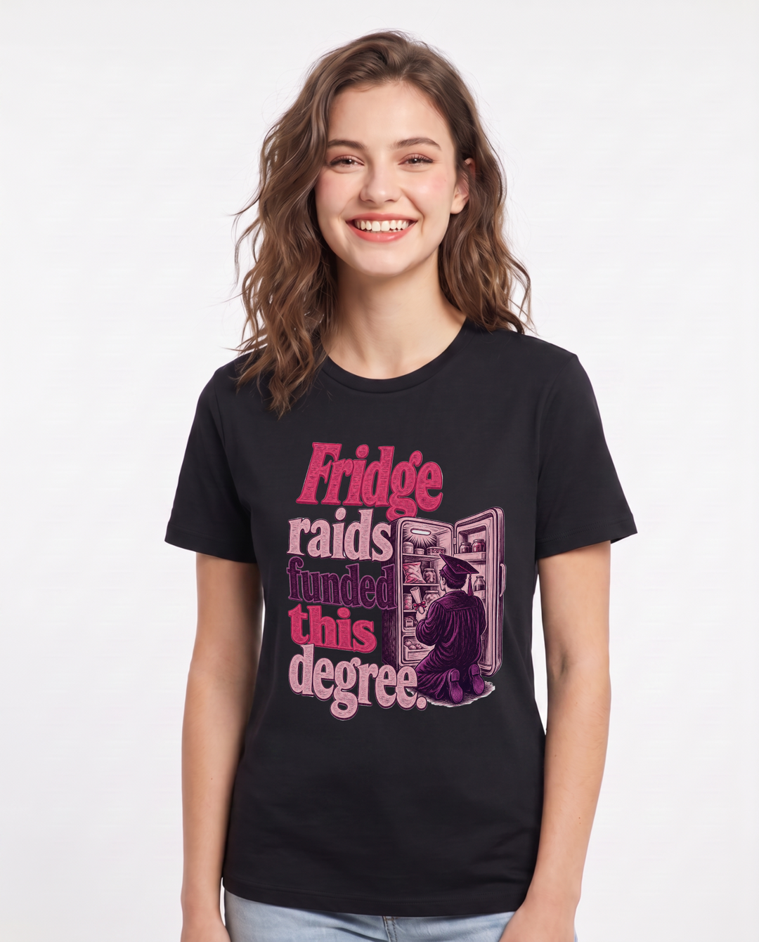Graduation Black T-Shirt for Women – Everyday Expression Graphic Tee product image 1