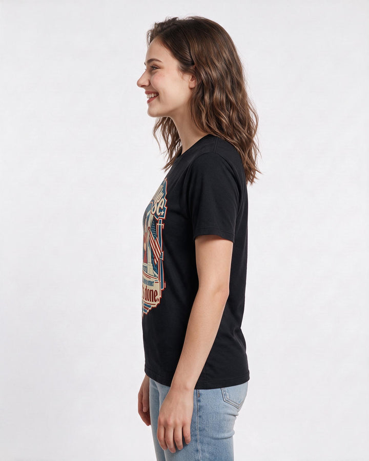 Patriotic Black T-Shirt for Women – Everyday Expression Graphic Tee product image 2