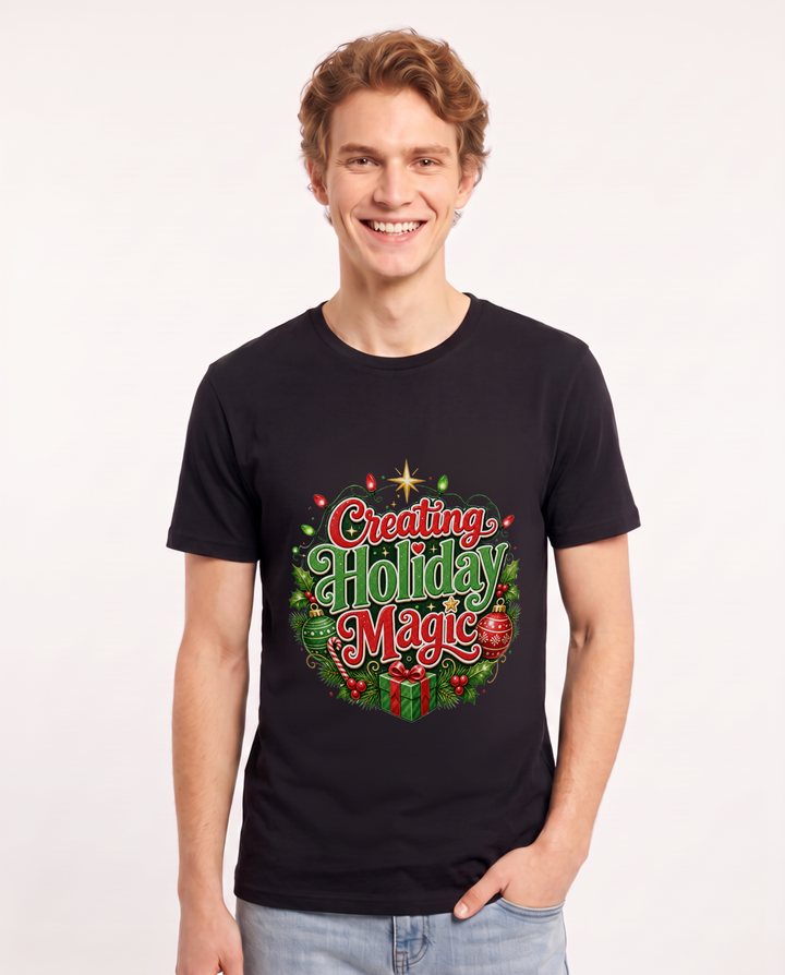Creating Holiday Magic Men's Black T-Shirt product image 2