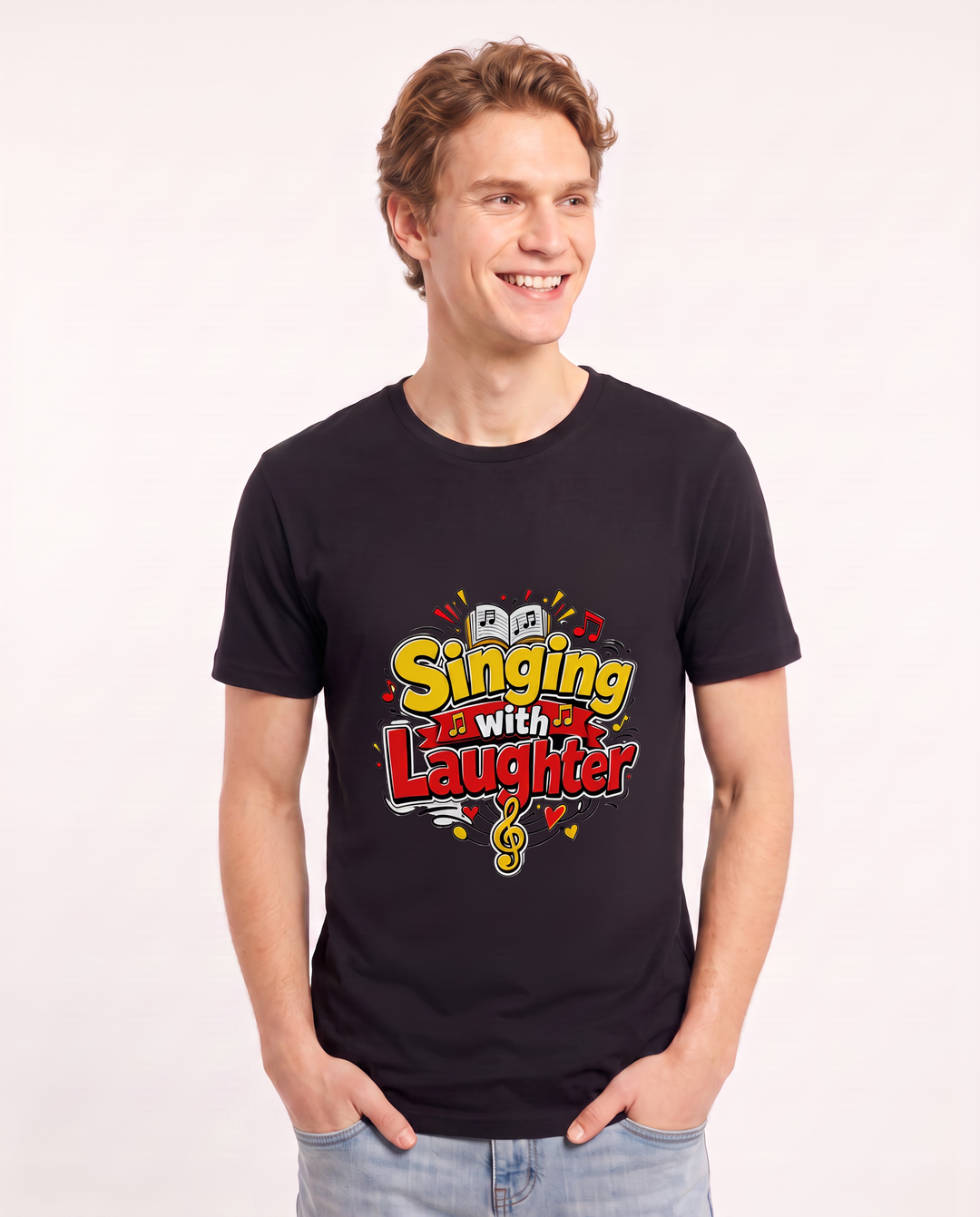 Singing with Laughter Men's Black T-Shirt product image 1