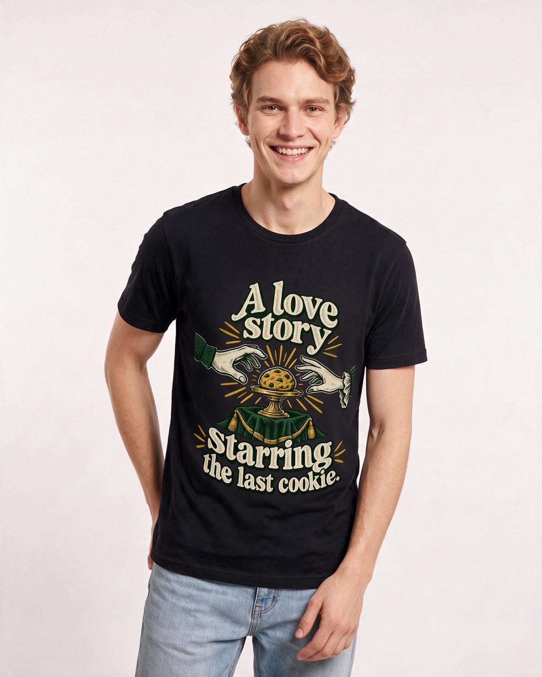 Couples Black T-Shirt for Men – Everyday Expression Graphic Tee product image 1