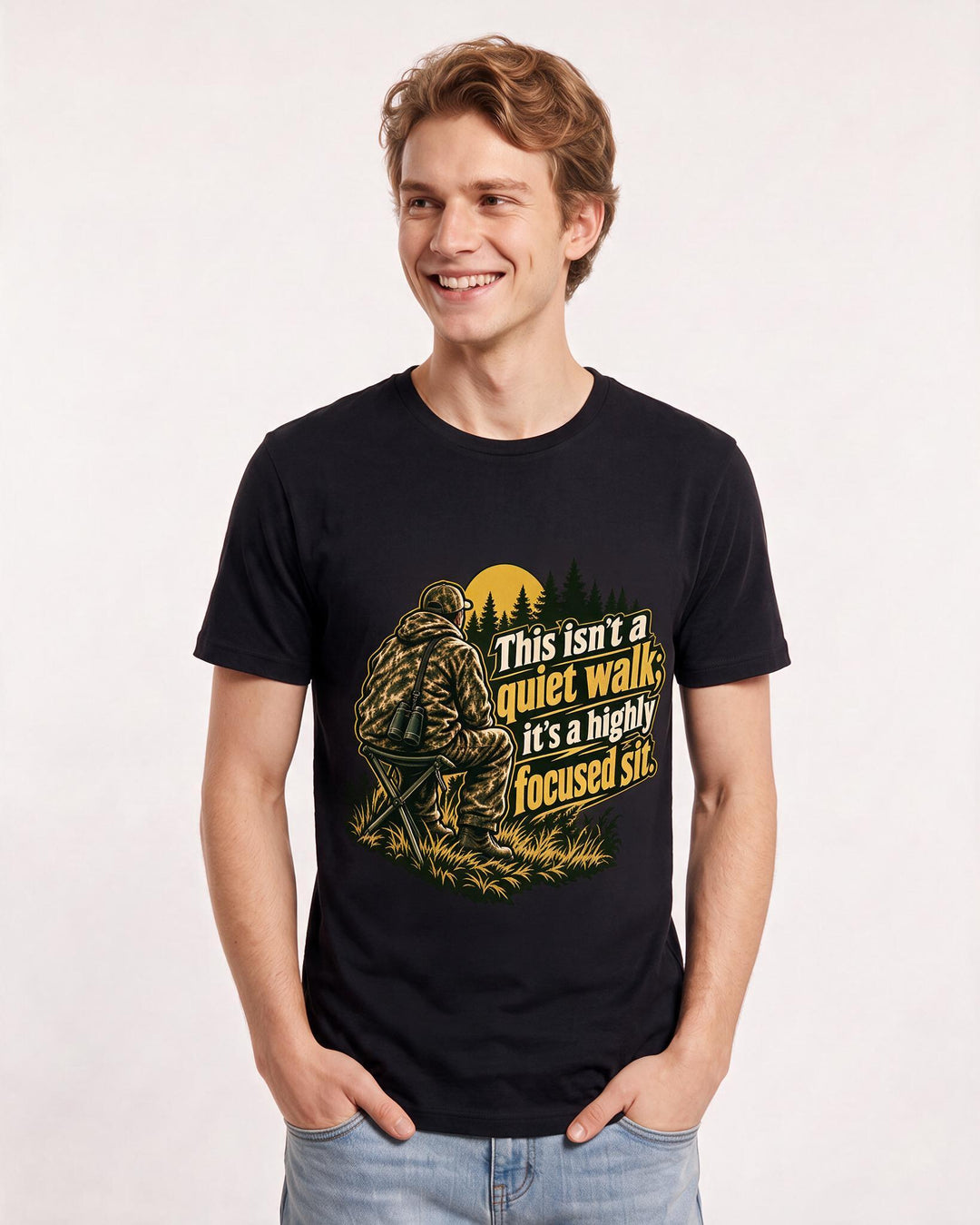 Hunting Black T-Shirt for Men – Everyday Expression Graphic Tee product image 1