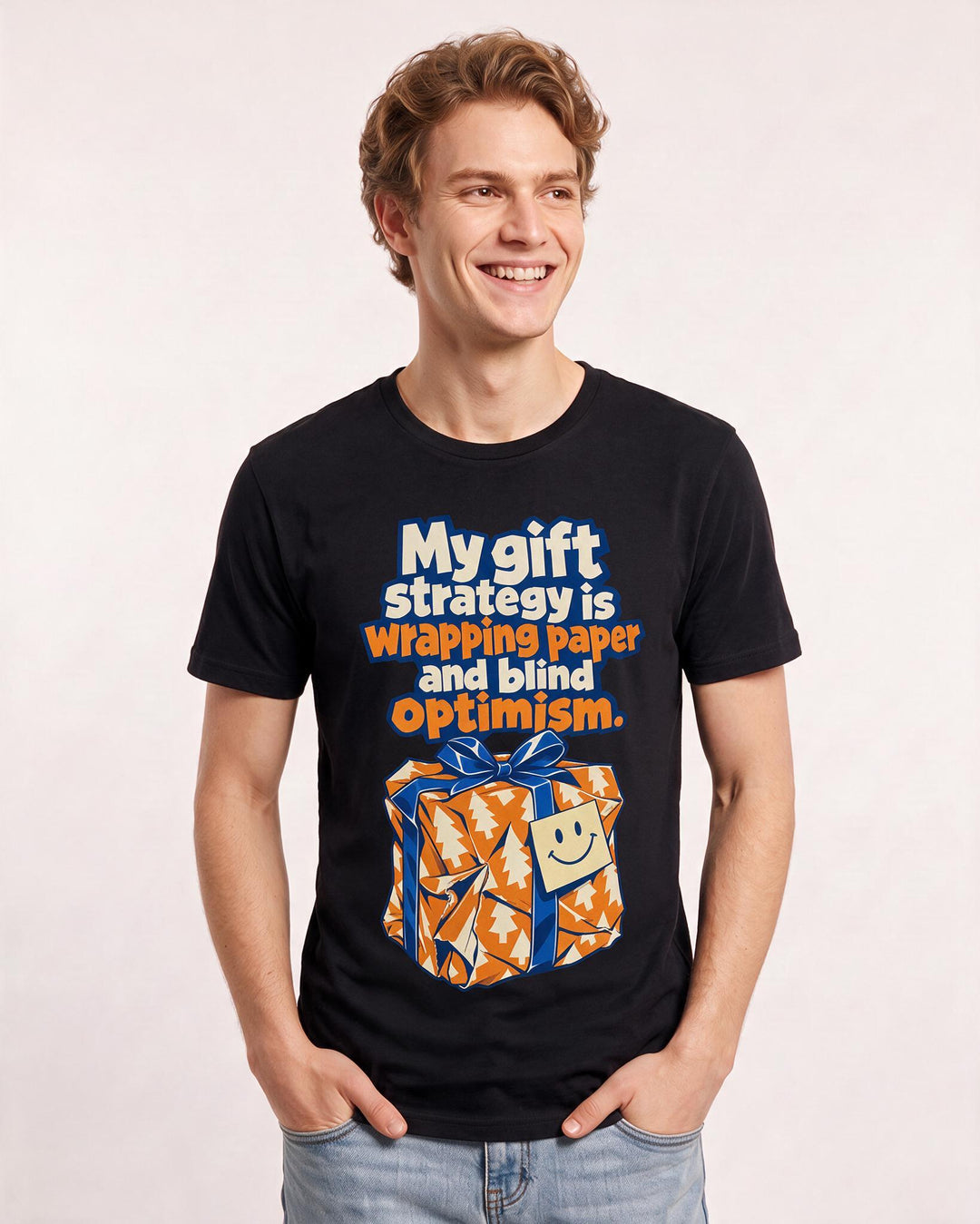 Christmas Black T-Shirt for Men – Holiday Theme Graphic Tee product image 1