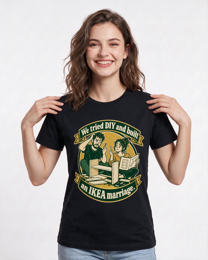 Couples Black T-Shirt for Women – Everyday Expression Graphic Tee product image 1