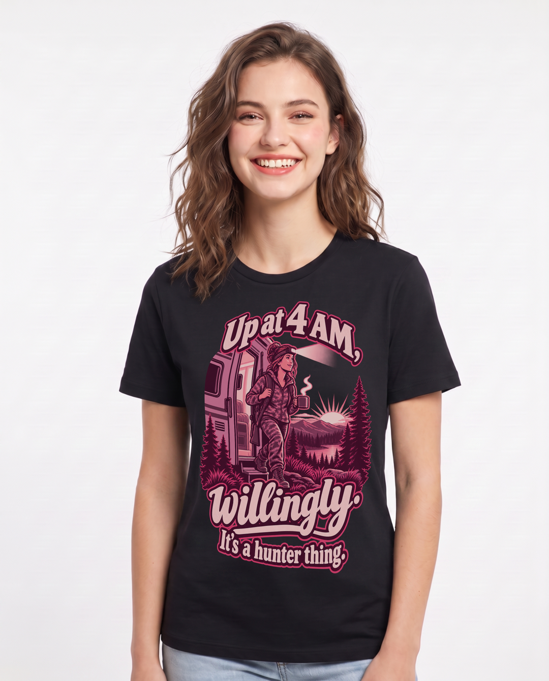 Hunting Black T-Shirt for Women – Everyday Expression Graphic Tee product image 3