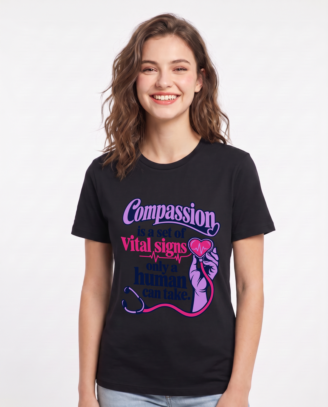 Nurse Black T-Shirt for Women – Nursing Life Graphic Tee product image 3