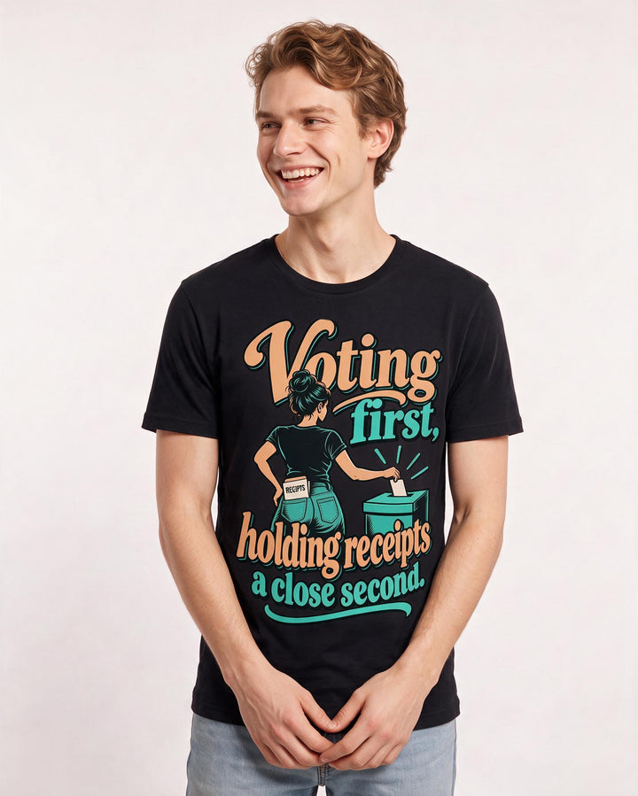 Political Statement Black T-Shirt for Men – Everyday Expression Graphic Tee product image 1