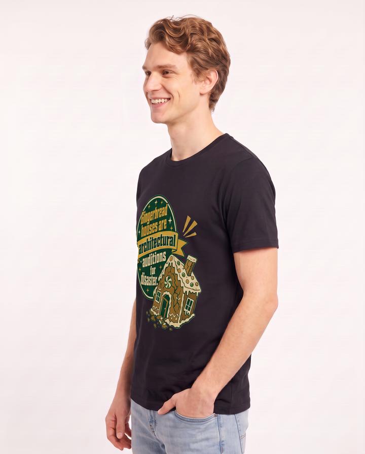Christmas Men's Black T-Shirt - Gingerbread houses are architectural product image 2