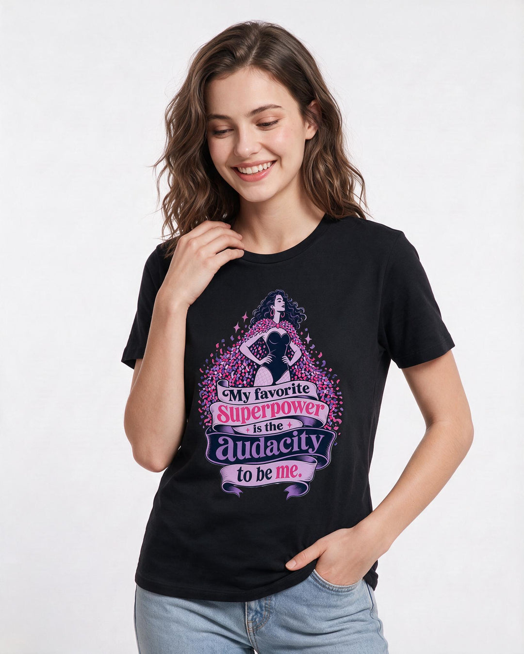 Pride Black T-Shirt for Women – Everyday Expression Graphic Tee product image 3