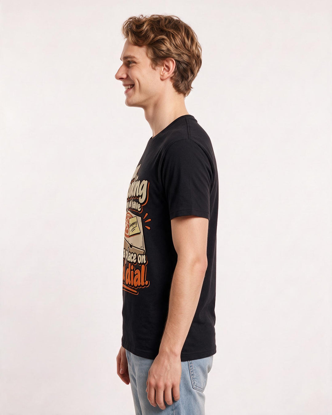 Couples Black T-Shirt for Men – Everyday Expression Graphic Tee product image 2