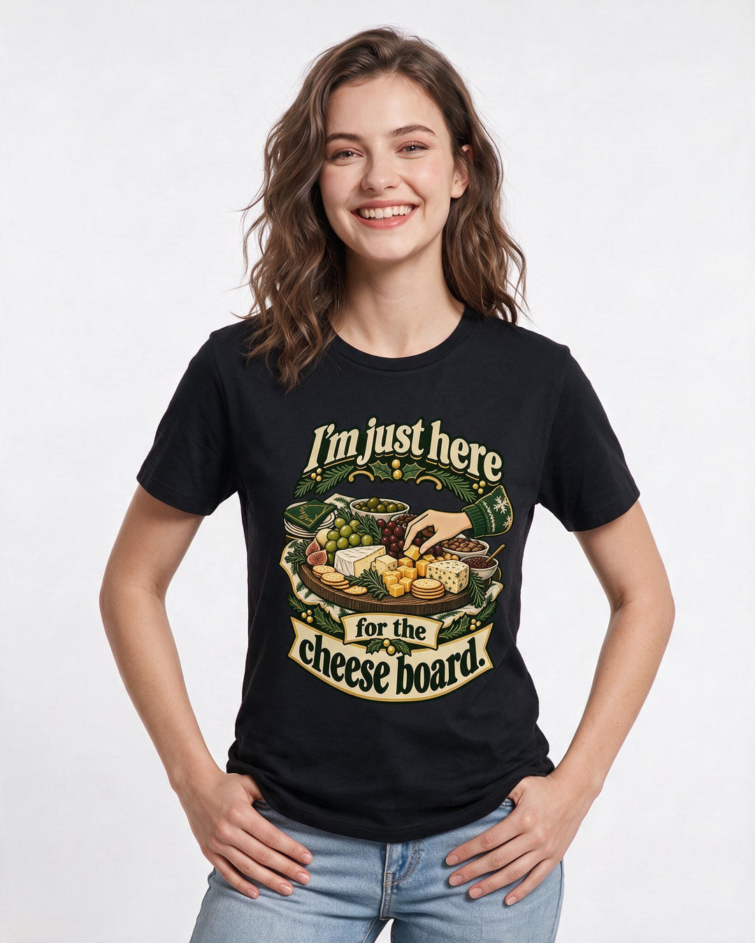 Christmas Black T-Shirt for Women – Holiday Theme Graphic Tee product image 1