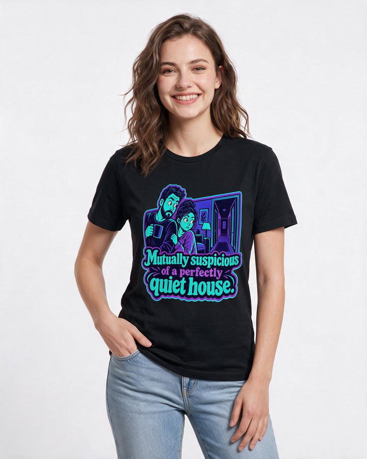 Couples Black T-Shirt for Women – Everyday Expression Graphic Tee product image 1