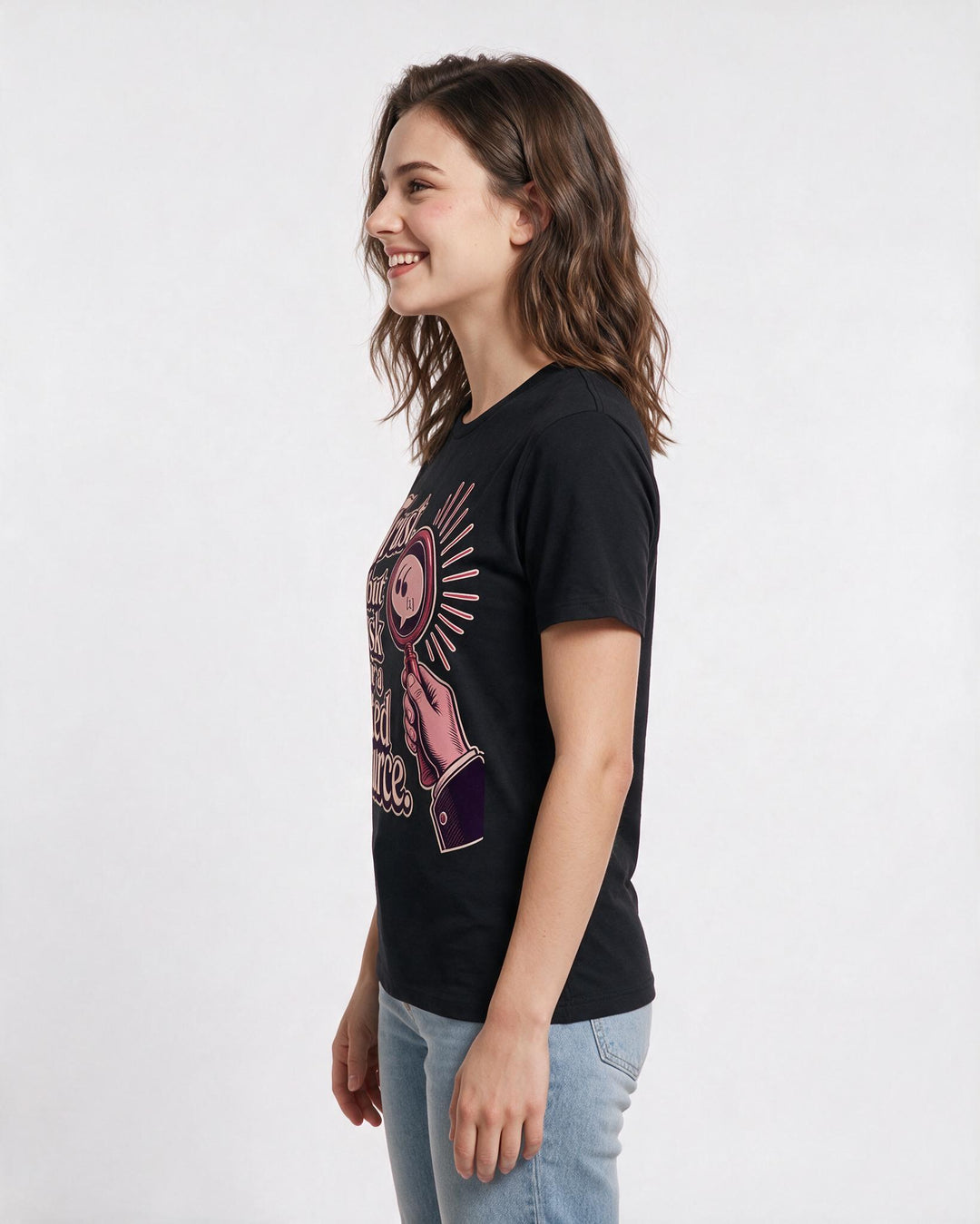 Political Statement Black T-Shirt for Women – Everyday Expression Graphic Tee product image 2