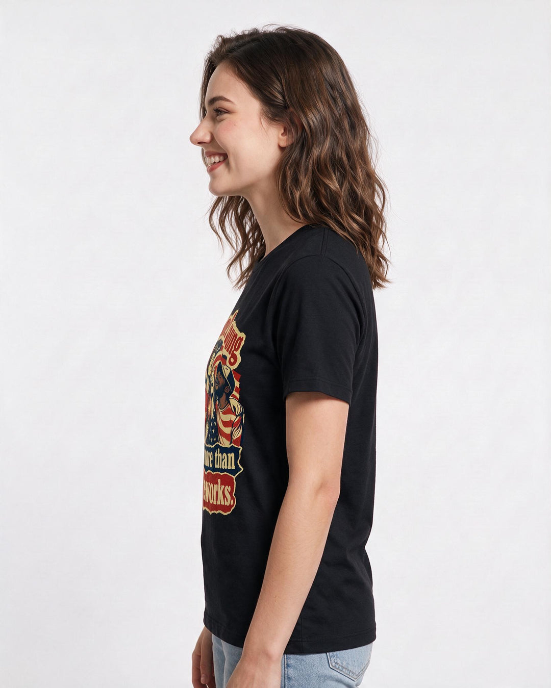 Patriotic Black T-Shirt for Women – Everyday Expression Graphic Tee product image 2
