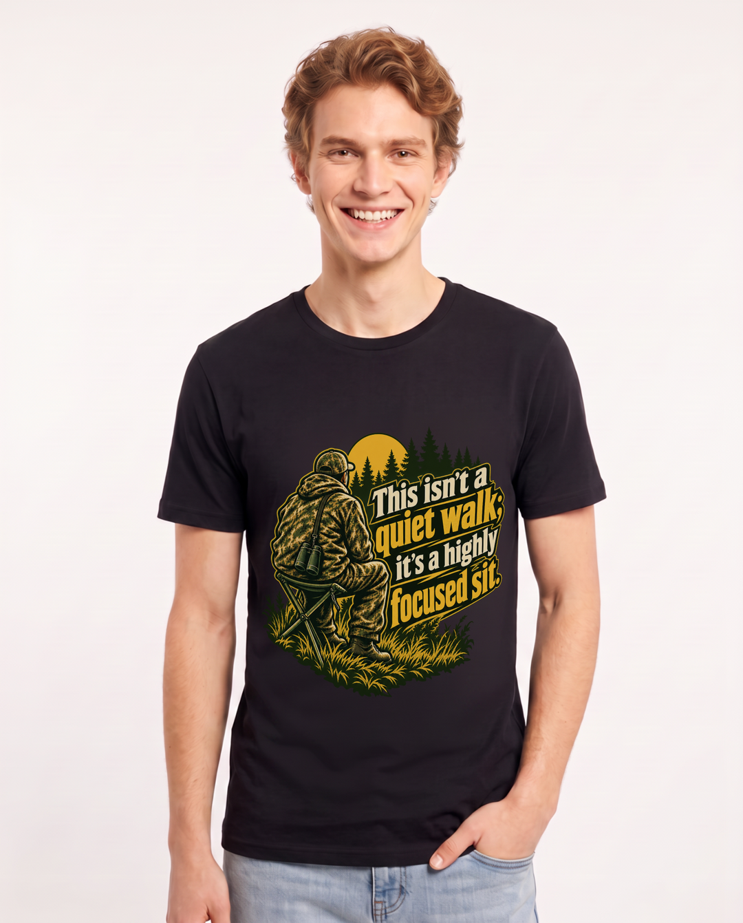 Hunting Black T-Shirt for Men – Everyday Expression Graphic Tee product image 3