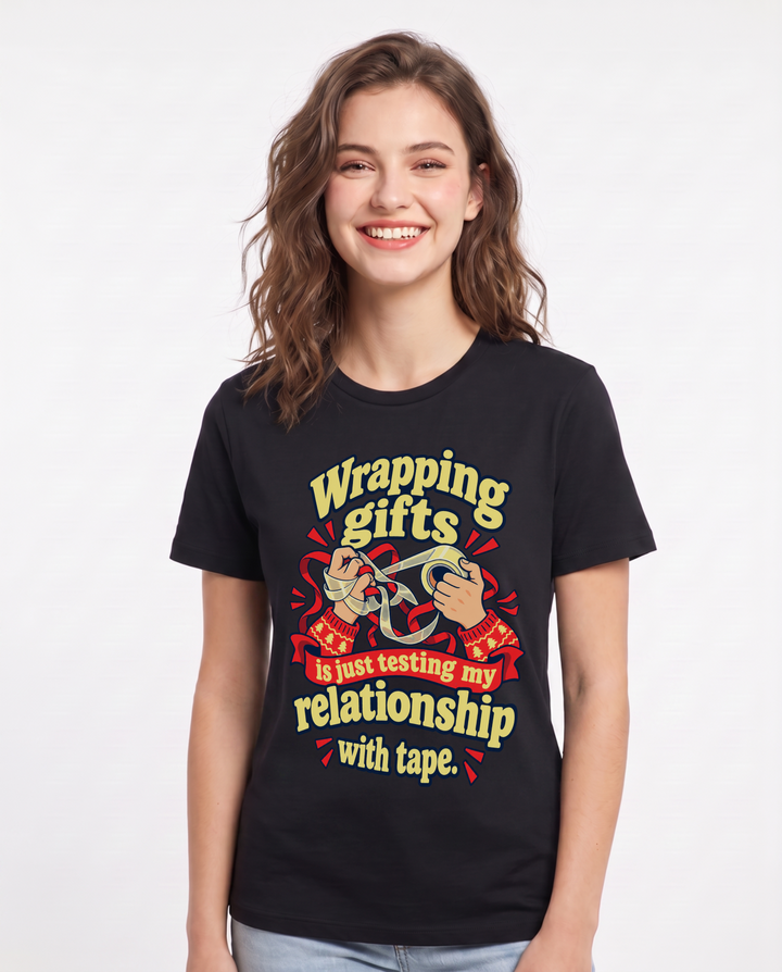 Christmas Black T-Shirt for Women – Holiday Theme Graphic Tee product image 3