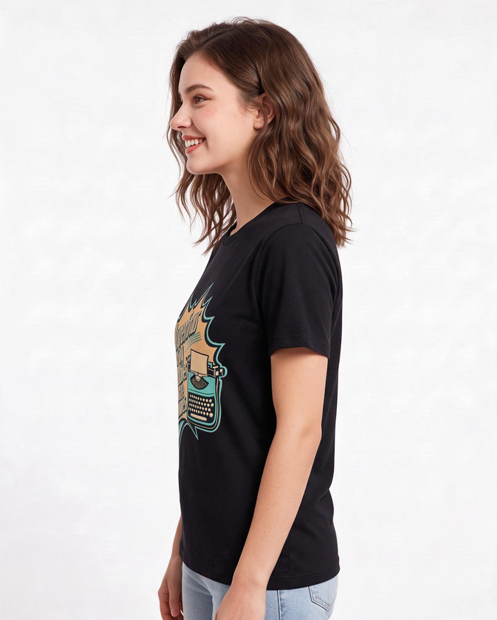 Graphic Women's Black T-Shirt - I hyperfocus so my hobbies have product image 2
