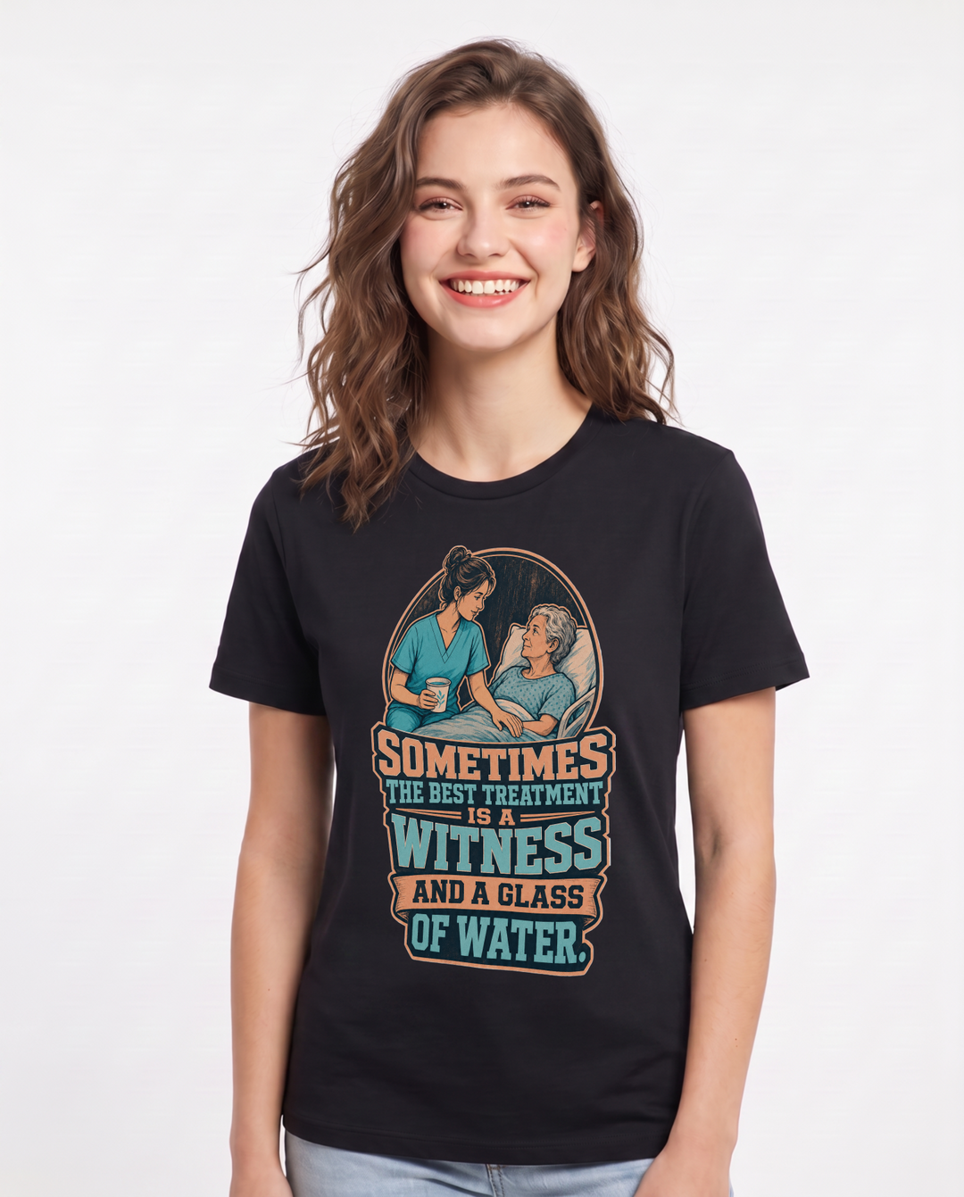 Nurse Black T-Shirt for Women – Nursing Life Graphic Tee product image 3