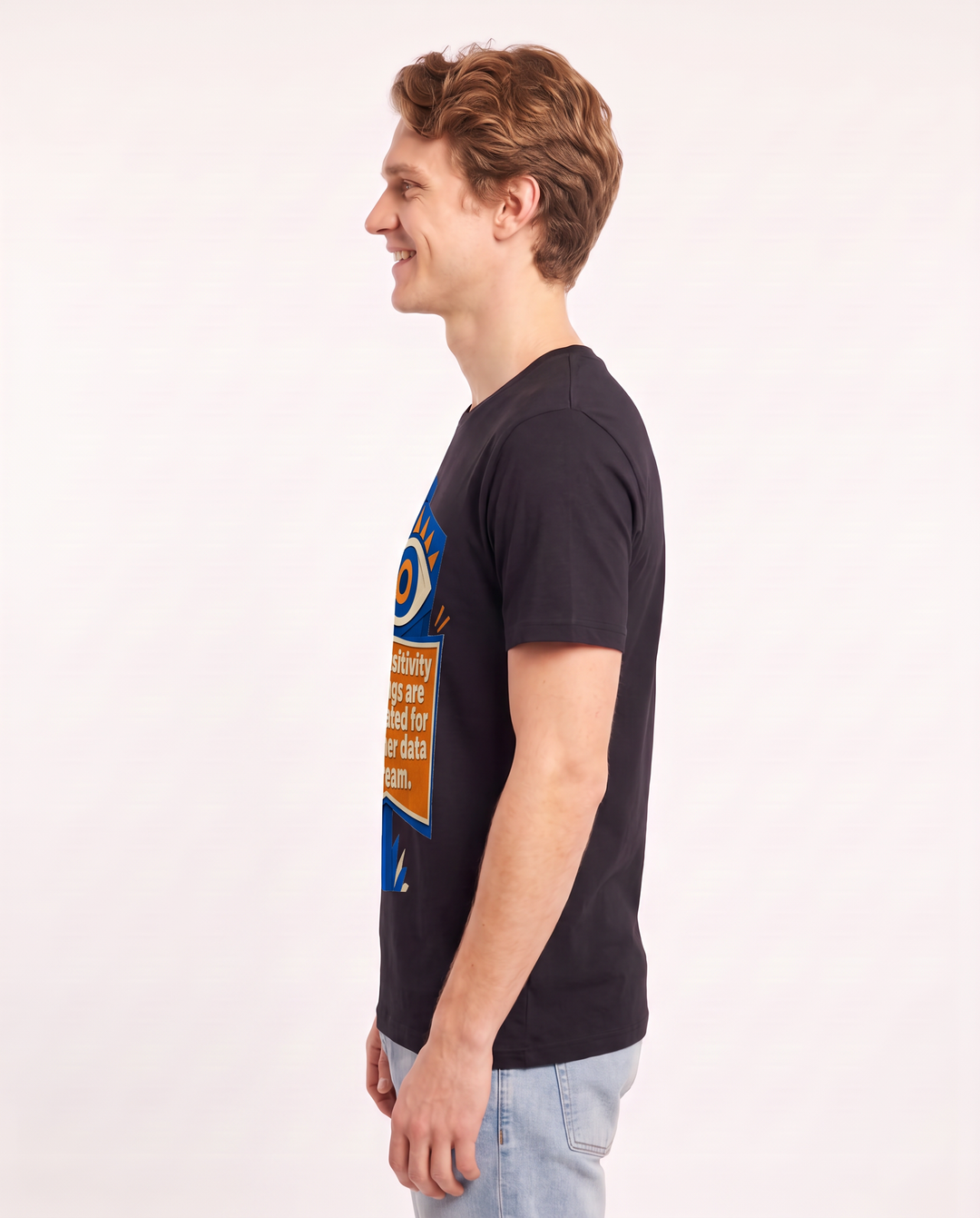Graphic Men's Black T-Shirt - My sensitivity settings are calibrated product image 2