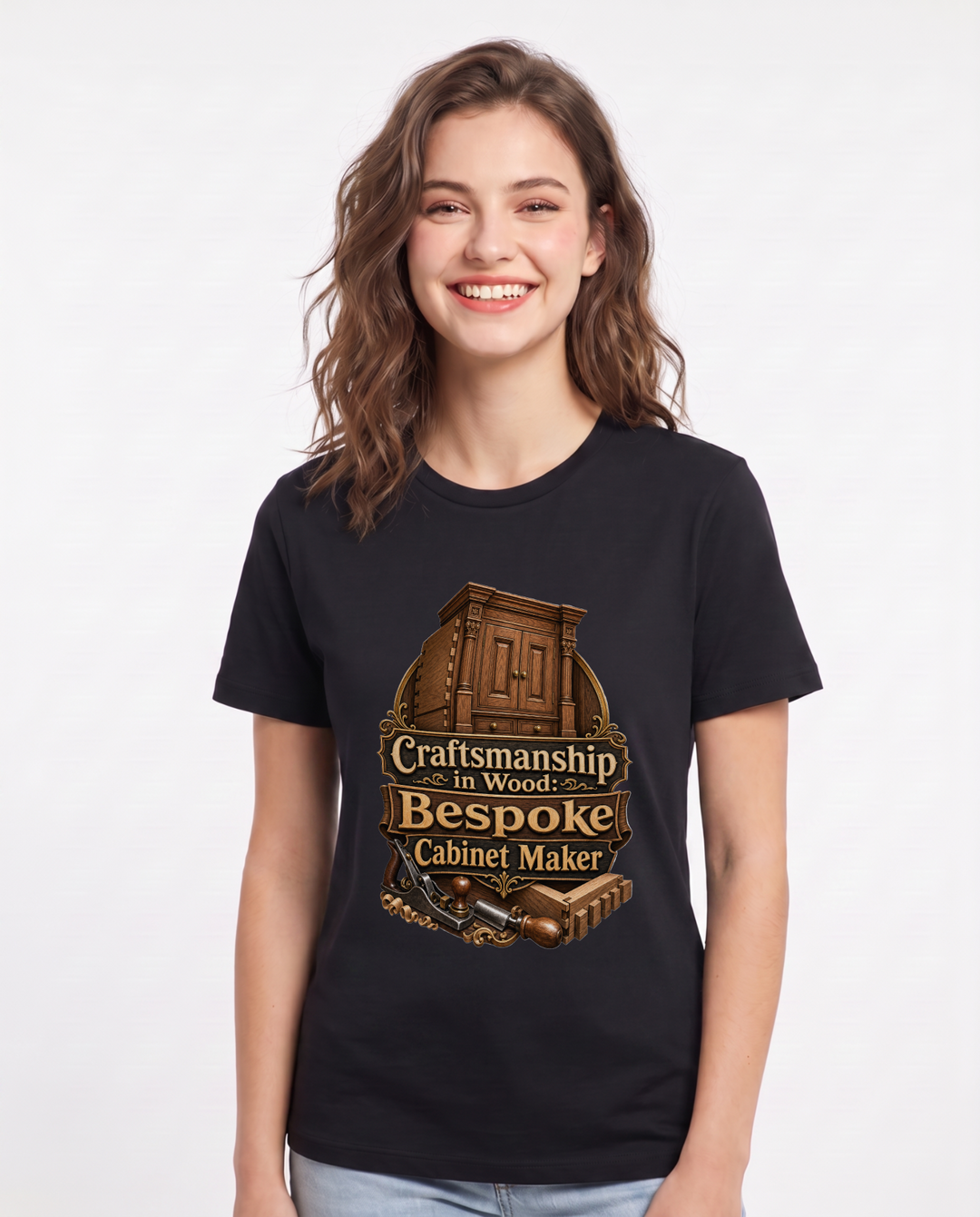 Craftsmanship in Wood: Bespoke Cabinet Maker Women's Black T-Shirt product image 2