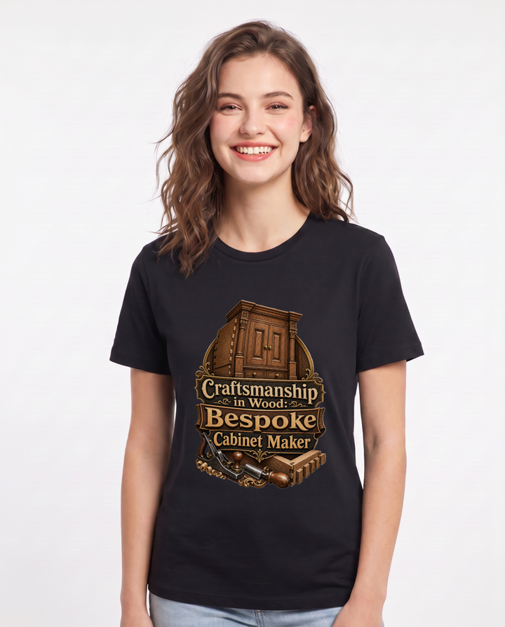 Craftsmanship in Wood: Bespoke Cabinet Maker Women's Black T-Shirt product image 2