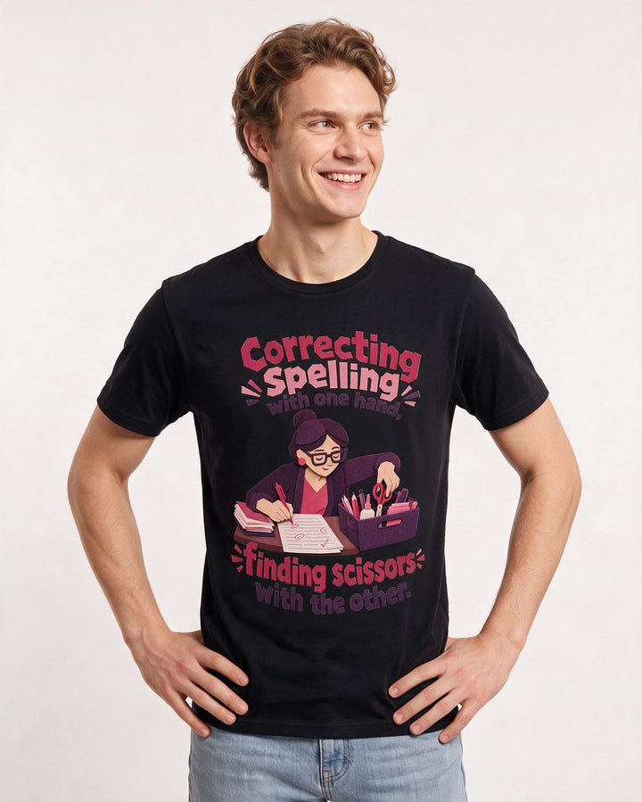 Teacher Black T-Shirt for Men – Everyday Expression Graphic Tee product image 1