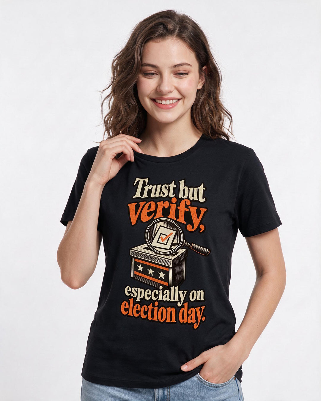 Political Statement Black T-Shirt for Women – Everyday Expression Graphic Tee product image 1