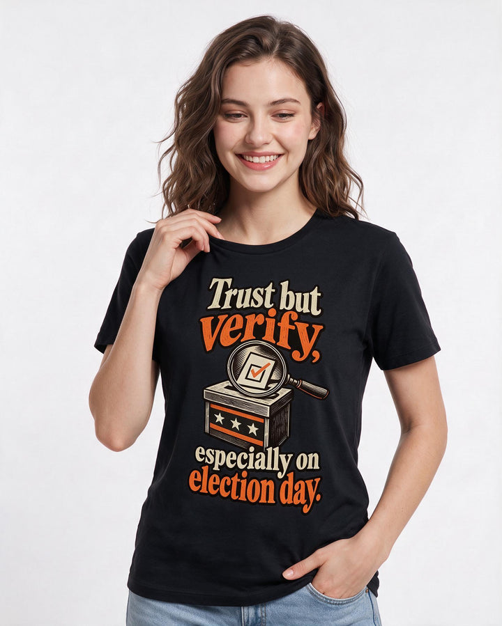 Political Statement Black T-Shirt for Women – Everyday Expression Graphic Tee product image 1