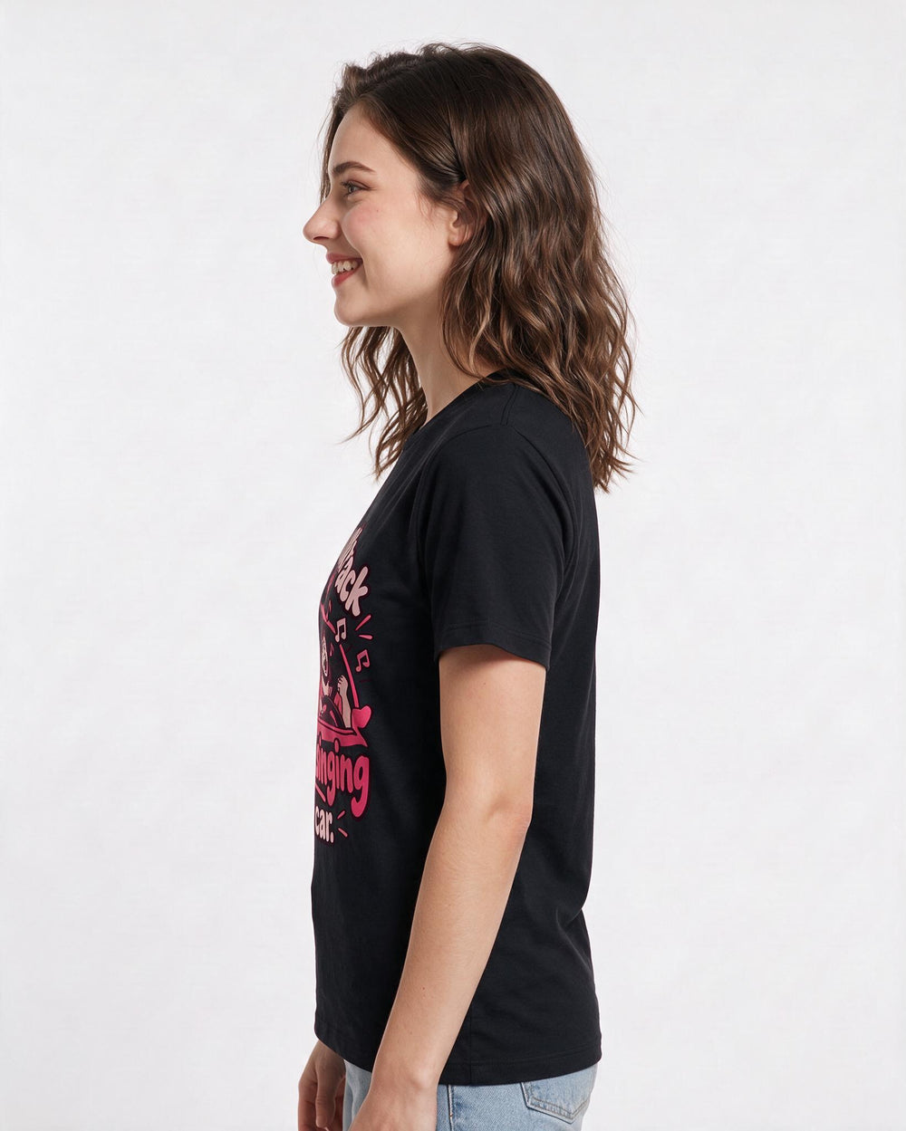 Couples Black T-Shirt for Women – Everyday Expression Graphic Tee product image 2