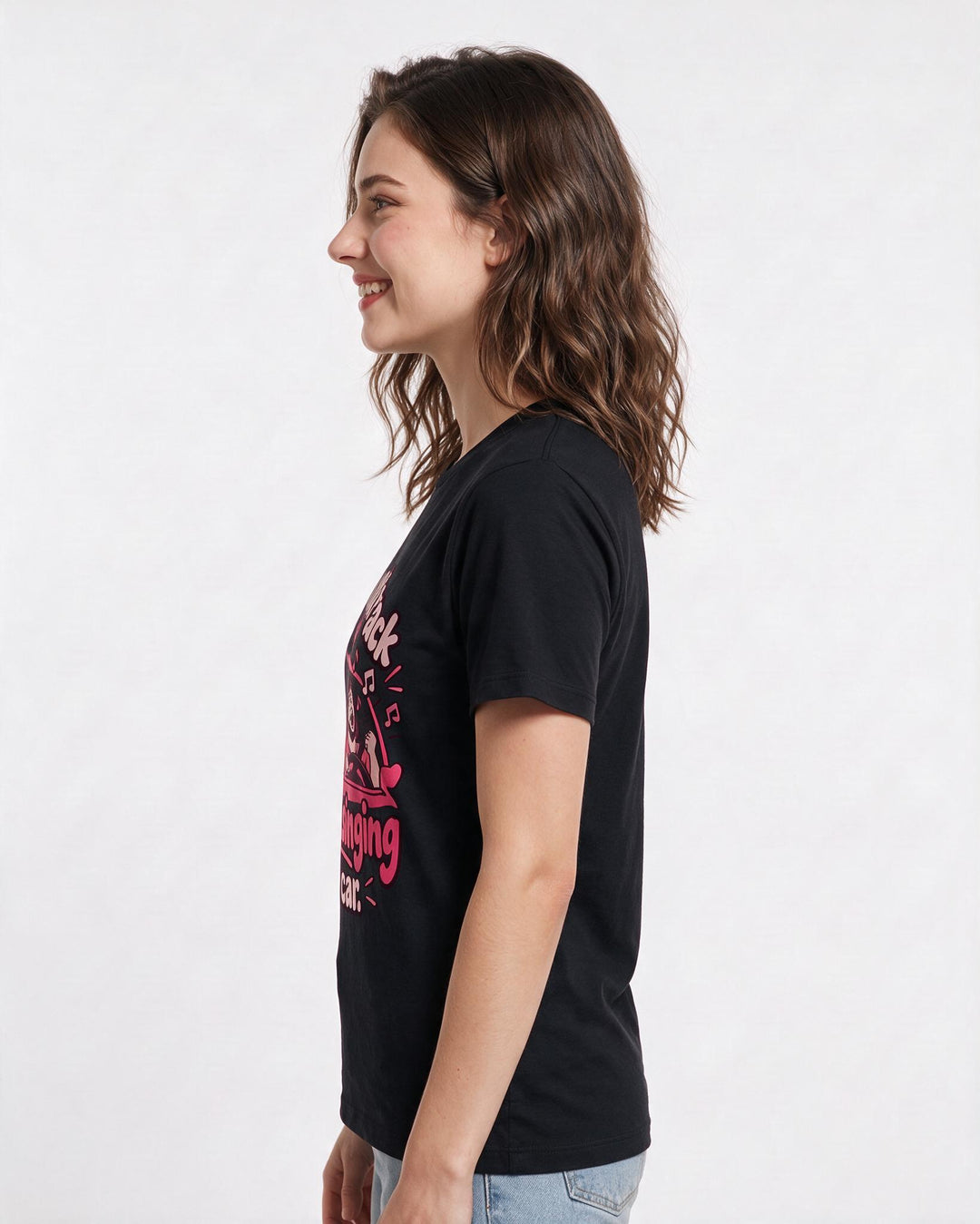Couples Black T-Shirt for Women – Everyday Expression Graphic Tee product image 2
