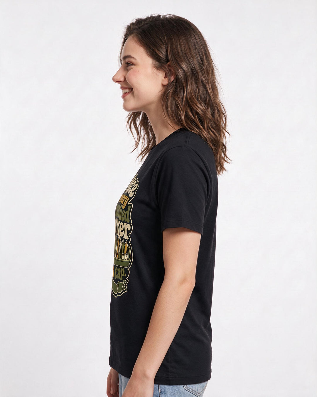 Teacher Women's Black T-Shirt – A place for every mismatched marker and its cap. product image 2