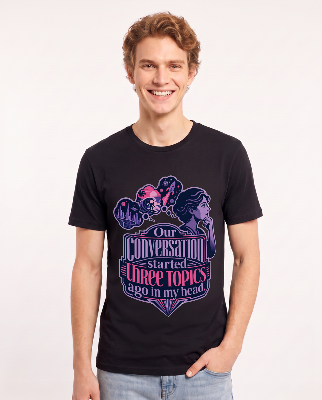 Neurodiversity Black T-Shirt for Men – Everyday Expression Graphic Tee product image 3