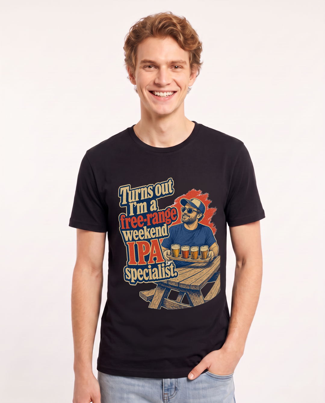 Beer Black T-Shirt for Men – Everyday Expression Graphic Tee product image 3
