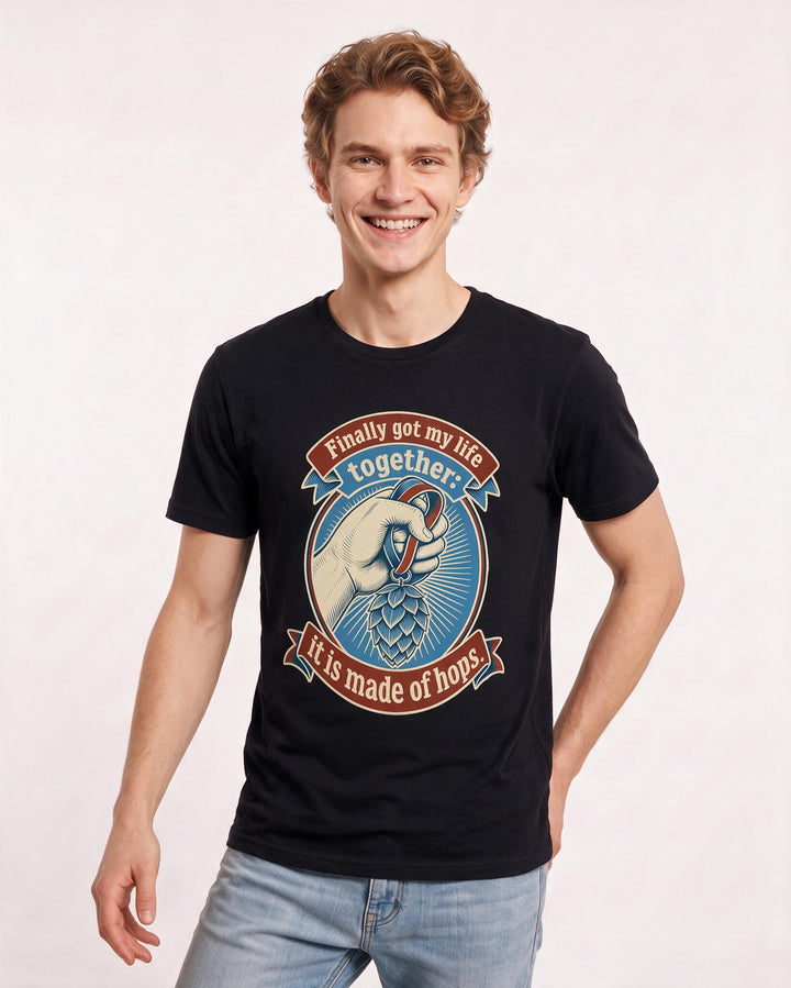 Beer Black T-Shirt for Men – Everyday Expression Graphic Tee product image 3