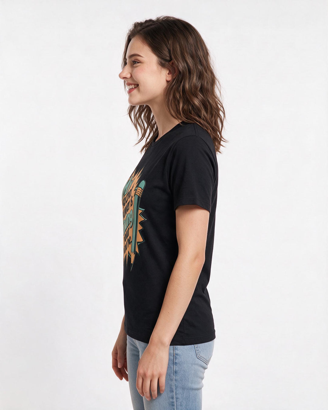 Teacher Gift Women's Black T-Shirt - My secret power is fixing your product image 2