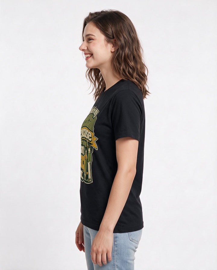 Funny Couples Women's Black T-Shirt – You're my official excuse for why I can't reach that. product image 2