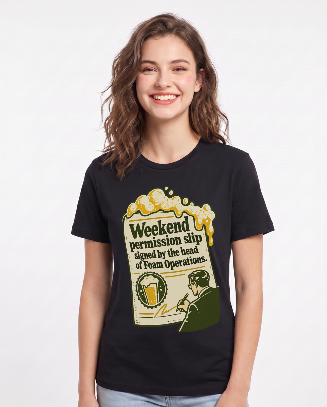 Beer Black T-Shirt for Women – Everyday Expression Graphic Tee product image 3