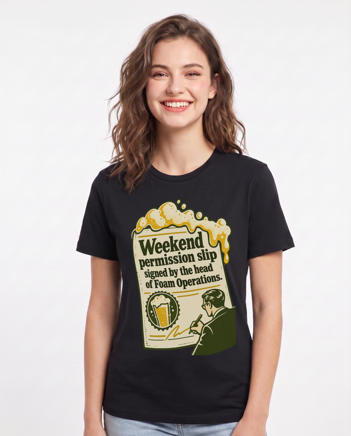 Beer Black T-Shirt for Women – Everyday Expression Graphic Tee product image 3
