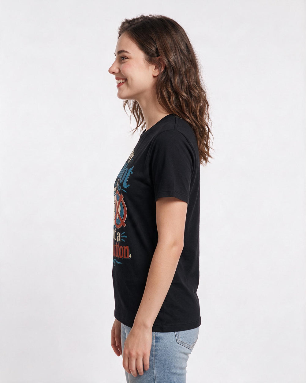 Political Statement Women's Black T-Shirt – My ballot is not a like button. product image 2