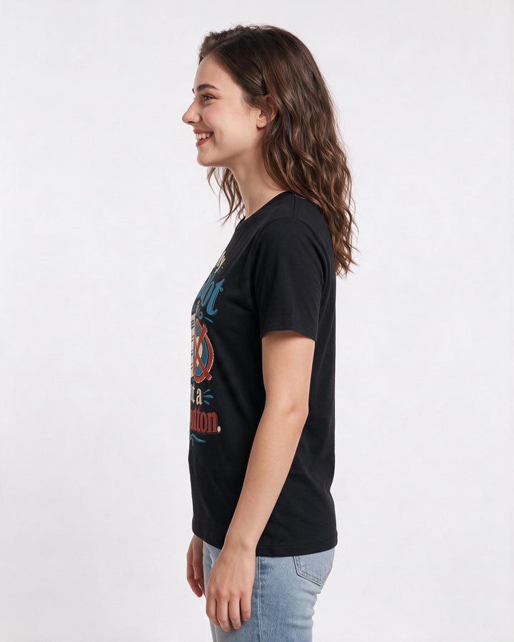 Political Statement Women's Black T-Shirt – My ballot is not a like button. product image 2