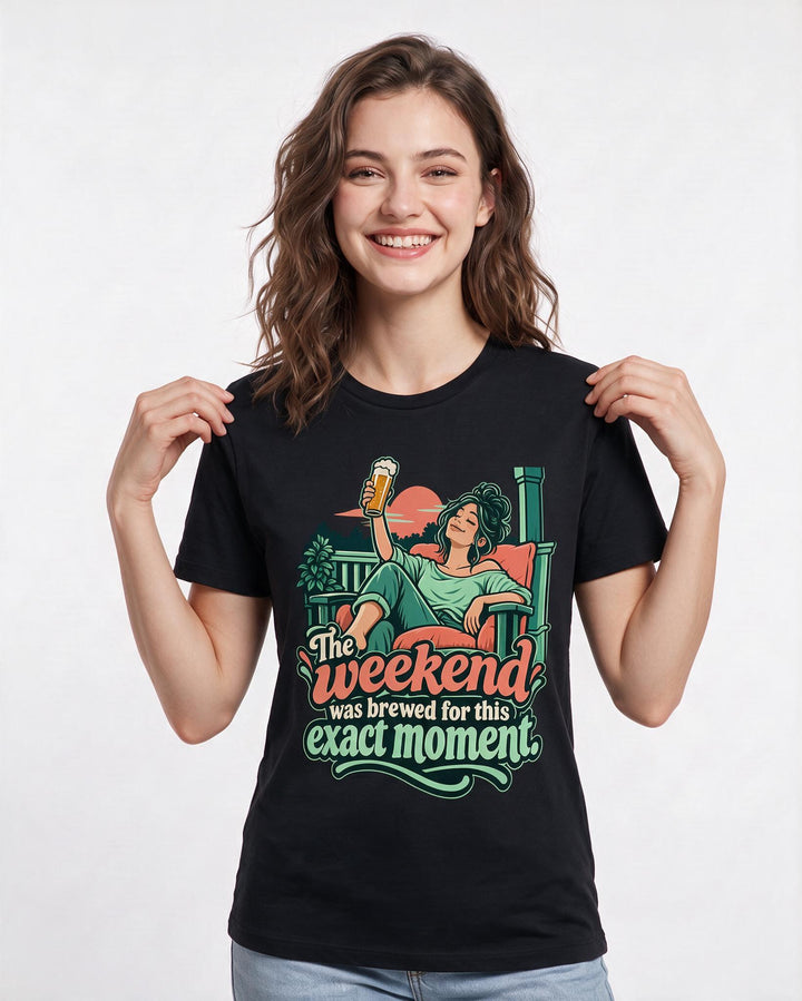 Beer Black T-Shirt for Women – Everyday Expression Graphic Tee product image 1