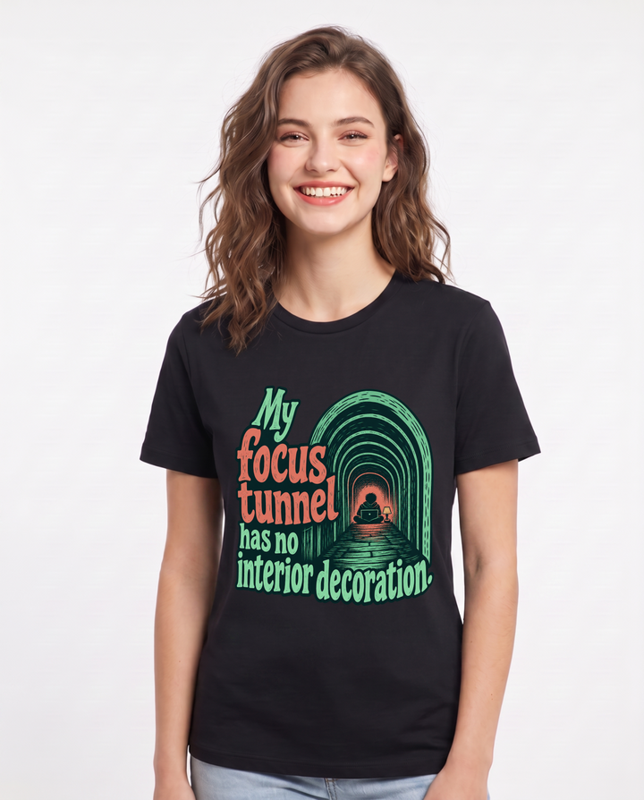Neurodiversity Black T-Shirt for Women – Everyday Expression Graphic Tee product image 3