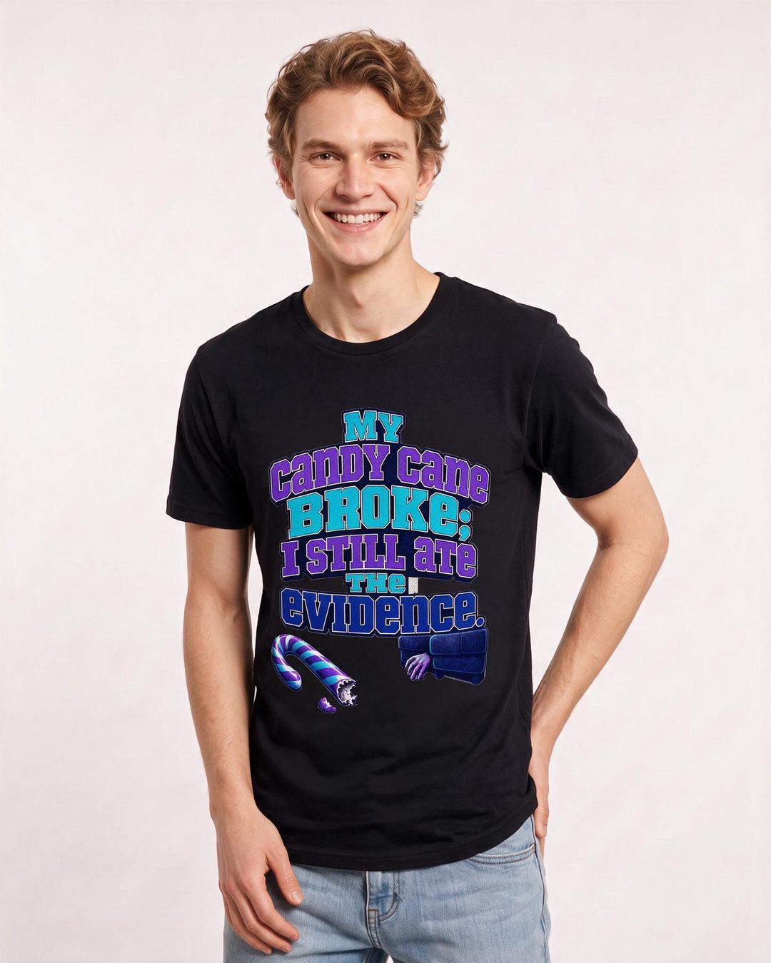 Christmas Black T-Shirt for Men – Holiday Theme Graphic Tee product image 1