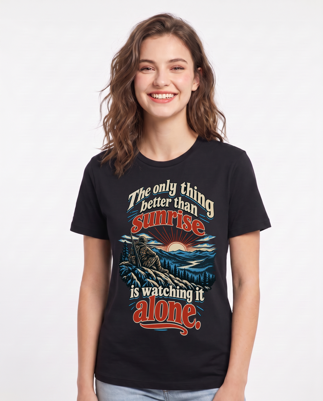 Hunting Black T-Shirt for Women – Everyday Expression Graphic Tee product image 3