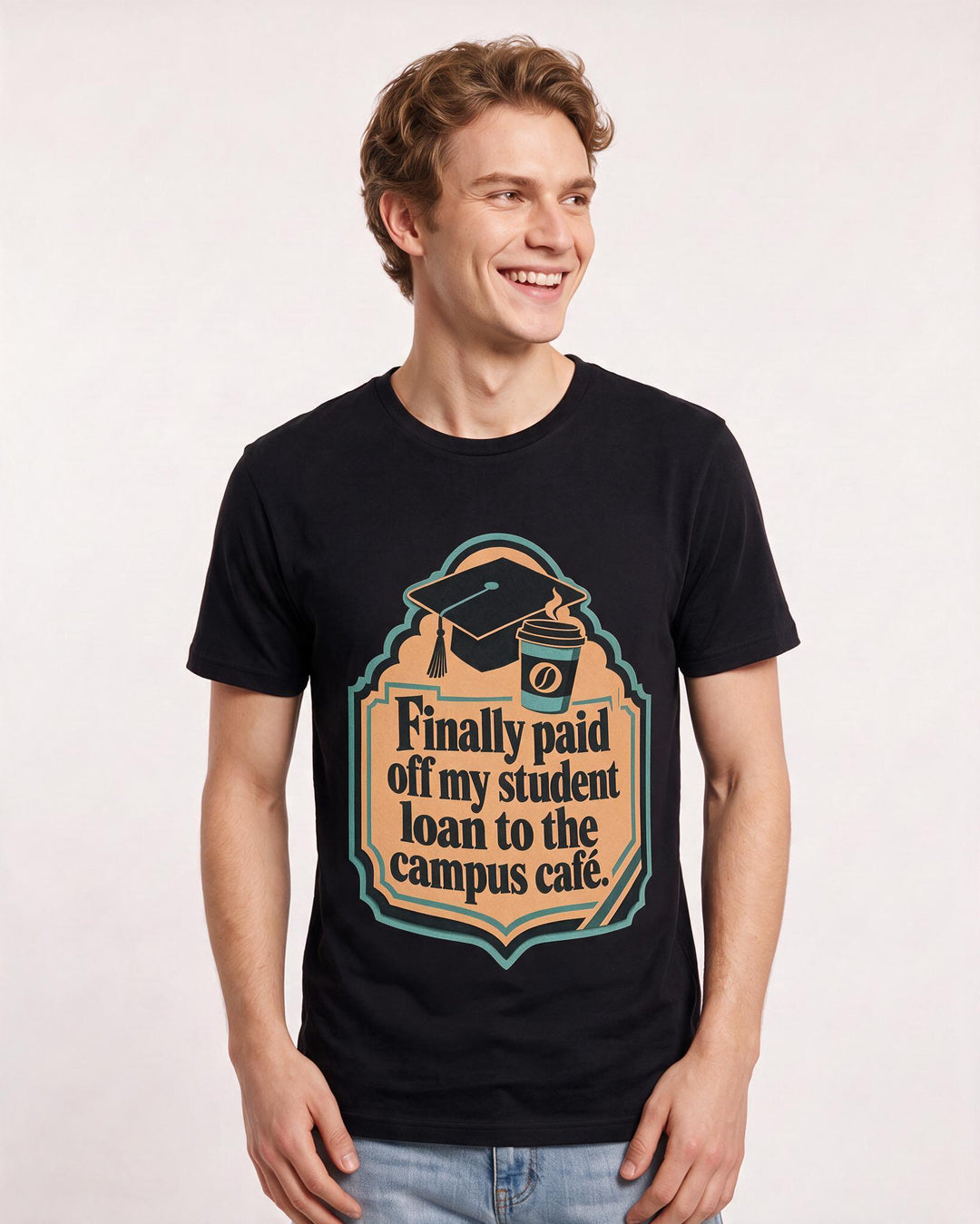 Graduation Gift Men's Black T-Shirt - Finally paid off my student loan product image 3