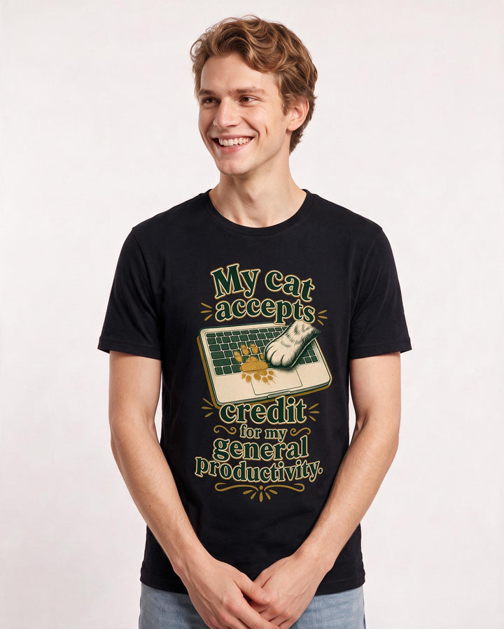 Cat Lover Black T-Shirt for Men – Everyday Expression Graphic Tee product image 1